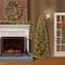 9' x 10" Pre-lit Crestwood® Spruce Artificial Christmas Garland with Silver Bristle, Cones, Red Berries and Glitter with 50 Battery Operated Soft White LED Lights